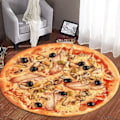Pikkukuva 2 / 5: IC 180 cm Pizzapeitto Kaksisivuinen Burritopeitto, Pehmeä ja Mukava Pizzapeitto Aikuisten ja Lasten, Hauska Flanellipeitto