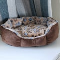 Miniatyrbild 3 av 5: IC Husdjursbädd Matta Mjuk Plysch Varm Soffa Kennel Sovkorgen för brun 37*32cm