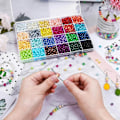 Miniatyrbilde 5 av 5: 1680 stk 6mm 24 farger runde perler perler med hull for smykker Making løs avstandsperler for juvel