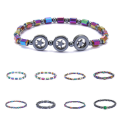Miniatyrbillede 4 af 5: IC 2-pak Anti-Angst Magnetisk Anklet Obsidian Chakra Anklet