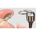 Miniatyrbillede 4 af 5: 10 stk 32 mm rustfrit stål metal flad delt nøglering cirkulær nøglering Hoops Nøglering Loop Nøglering Connector IC