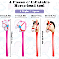 Miniatyrbillede 2 af 5: IC 4 stk Oppustelig Hest Pinde Ballon Pink 6stk