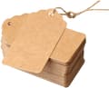 100 st Bruna Prislappar Hantverksetiketter med snöre 7 X 4 Cm