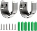 Garderobstångsfästen, U-formade rostfria 3-hålsfästen för garderober och gardinstänger, silver, 32 mm, 2-pack