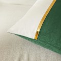 Miniatyrbillede 3 af 5: 2-pak Olivgrønne Dekorative Pudebetræk 18x18 tommer til Stue Sofa, Grøn og Hvid Fløjlsplaster med Guld Læder 45x45 cm