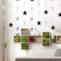 Miniatyrbilde 4 av 5: IC Glitter Star Garland Banner Dekorasjon, 130 Fot Lys Gull Stjerne Henge Bunting Banner Bakgrunn (Sølv)
