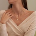 Pikkukuva 5 / 5: IC Timantti-kaulakoru naisille, tyylikäs kultakaulakoru 14k kultapinnoitettu pitkä Lariath-kaulakoru Yksinkertainen kulta CZ Timantti Choker-kaulakoru