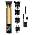 Miniatyrbild 1 av 5: Skallig hårklippare 0 mm elektrisk hårtrimmer Uppladdningsbar sladdlös för män Skäggtrimmer klippmaskin Gold