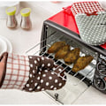 Miniatyrbild 3 av 5: IC Ugnsvantar, Värmebeständiga Ugnsvantar med Vadderat BomullsFoder, Bakvantar för Grillning, Matlagning, Bakning, Grillning, Mikrovågsugn (Brun)