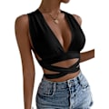 Pikkukuva 3 / 5: IC Ärmlös crop-top, syvä V-aukkoinen naisten toppi (S) S