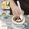Miniatyrbillede 2 af 5: IC Kreativ elektrisk Latte Art-penna til kaffe kage krydderpen rød 14.3*2.6cm