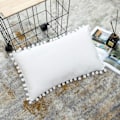 Miniatyrbild 3 av 5: IC Dekorativt Kuddfodral för Ländryggen, 2-pack Mjukt Fodral för Soffa, 12x20 tum, Vit
