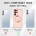 Pikkukuva 5 / 5: IC-kotelo Samsung Galaxy S21 Ultra 5G MagSafe:lle, tytöt ja naiset söpö sydänkuvioinen pinnoitus Samsung Galaxy S23 Ultra - Musta