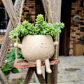 Miniatyrbillede 4 af 5: Swing Face Planter Pots, Søde Væghængte Resin Blomsterhoved Planter Til Indendørs & Udendørs, Succule