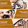 Miniatyrbild 4 av 5: 3-pack randig sminkväska Set Transparent vattentät organizer Multi organizer Dam och flickor Rutig sminkväska