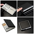 Miniatyrbillede 4 af 5: IC Klassisk læder- og metalholder til cigarer, sort