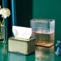Miniatyrbilde 5 av 5: Vevnadsboksdeksel Rektangulært Vevnadsboksdeksel Transparent Vevnadsboksholder Vevnadsdispenser for hjem baderom soverom Kommode (Klar)