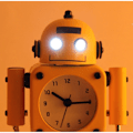 Miniatyrbild 3 av 4: IC Robotväckarklocka i rostfritt stål - väckarklocka med blinkande ljus