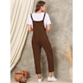 Miniatyrbilde 2 av 3: IC Kvinners Løse Overall Jumpsuit Casual Bukser $ XL Bomull og 01-Brun L