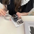 Miniatyrbilde 4 av 5: IC Stilig elektroplettert uregelmessig engelsk speilfeste Soft Shell Apple Phone 13promax Luxury Wave Frame Cover