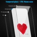 Miniatyrbillede 4 af 5: För Oppo A17 4G / A17k 4G mønsterudskrift Telefoncover i hærdet glas Ridsefast hård PC Blød Beloved none