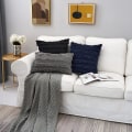 Miniatyrbilde 2 av 5: IC Svarte putetrekk for sovesofa, bomullslin dekorative puter Putetrekk, 18 x 18 tommer, sett med 2, ingen innlegg