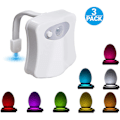 Miniatyrbillede 2 af 5: IC Toilettenatslys 3-pak Aktiveret LED-lys 8 Farver Udskiftning af Toiletbæger Natslys til Badeværelse Batteri Medfølger Ikke