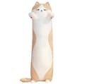 Sød kramme kat plysdyr lang kropspude brun brown 130CM