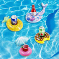 Miniatyrbillede 3 af 5: IC 8-pak Uppblåsbar Flydende Drikkeholder, Drink Floats Oppustelige Kopperunderlag til Poolparty - Ananas Oppustelig Glasunderlag