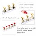 Miniatyrbild 4 av 5: 2 st akryl nagellackställ DIY Crystal nagellackställ magnetisk borrhållare för falska naglar manikyrverktyg (svart)