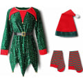 Pikkukuva 1 / 5: IC Flicka Pojke Jul Älg Fancy Dress Xmas Party Cosplay Kläder zy grön 150cm