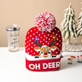 Miniatyrbilde 1 av 5: Blinkende LED-lys Jul Lue Vinter Varm Farge Strikket Cap A2
