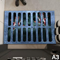 Pikkukuva 4 / 5: IC Clownfälla Skräck Badrumsmatta Halloween Mattor 3D Illusion Entra A3  50×80cm
