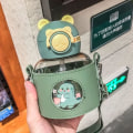 Pikkukuva 1 / 4: IC Kawaii Vedenpullo söpö kannu vatsapullo kupilla ja oljella Kannettava söpö vedenpullo (vihreä, 700 ml)