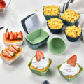 Pikkukuva 3 / 5: IC Morandi -väriset pyöreät kakku silikonimuotti Cupcake -kotelo Diy 12 kpl