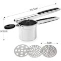 Miniatyrbillede 5 af 5: IC Kartoffelpresse i rustfrit stål, kartoffelmoser med 3 hullplader til kartoffelmos, frugtsaft, grøntsagsgrød