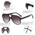 Pikkukuva 4 / 5: IC Klassinen Vintage Aviator-aurinkolasit naisille ja miehille, suuret kehykset, retro 70-luvun aurinkolasit