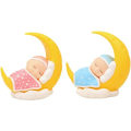Pikkukuva 4 / 5: IC Mini Baby Moon Kakkukoriste Leikkikoristelma DIY Nukke Nukkuva Baby Moon Lasten Koriste Syntymäpäiväjuhla Kakkukoriste Auto