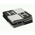 Miniatyrbillede 1 af 5: H-filt Puder Faux Uld Cashmere Pude Sofa Tæppe Filt Sort Hvid