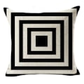 Miniatyrbilde 2 av 4: IC Fyrkantede Pyntekudde Trekk Bomullslin Hvit & Beige Striper Moderne Geometri Trykk Hjemmekudde Trekk 18 X 18 tommer, 4-pak (Stripe -1)