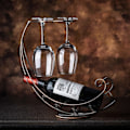 Miniatyrbillede 4 af 5: Kreativ Metal Vinstativ Hængende Vinglas Holder Bar Stativ Br Sort
