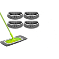 Miniatyrbilde 1 av 5: Swiffer Sweeper Mop erstatningsdynor, kluter til Swiffer gulvmopp, gjenbrukbar pute ，grå korallfarget fløyel 4 pack