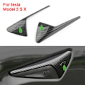 Miniatyrbillede 2 af 5: IC 2 stk/ Sæt Til Tesla Model 3 XSY Side Standard Kamera ABS Beskyttelse carbon fiber mønster