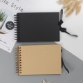 Pikkukuva 5 / 5: IC Valokuva-albumi 30 mustaa sivua Muistikirjat A4 Käsityöpaperi DIY Scr Khaki