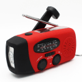 Miniatyrbillede 1 af 5: Vevradio med Solceller, Lommelygte og 2000mAh Powerbank rød SOS EU