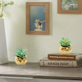 Miniatyrbild 3 av 3: 4 st guldpläterade mini-simulerade suckulenter bonsaiblommor