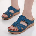Miniatyrbilde 3 av 5: IC Kile-sandaler for kvinner Sommer Slip-on Tøfler Plattformsandaler Komfortable Lær-muler Gå Kilesko
