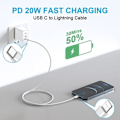 Pikkukuva 2 / 4: 2 kpl USB C - Lightning -kaapelia iPhone 14 13 13 Pro Max 13 Mini 12 Pro Max 11 Pro, 1 m Vit