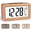 Miniatyrbild 1 av 5: IC Lätt att ställa in digital väckarklocka i trä med temperatur
