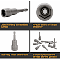 Miniatyrbilde 3 av 5: 10 stk. Slagtrekkerpipebits 6-15mm Sett Magnetisk Hex Pipe Sett Magnetisk Bor Bit Hex Pipe Sett 1/4 Tomme for Hurtigskift Chuck